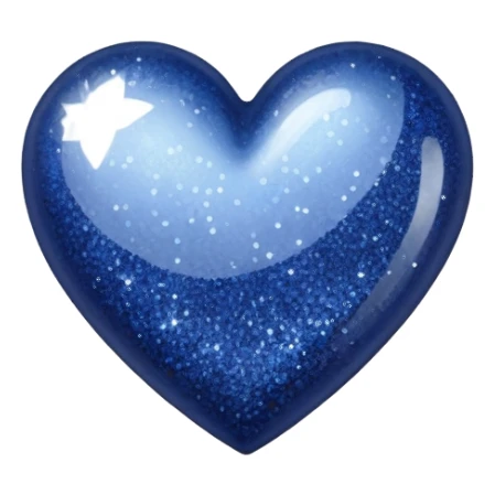 navy glitter heart sticker