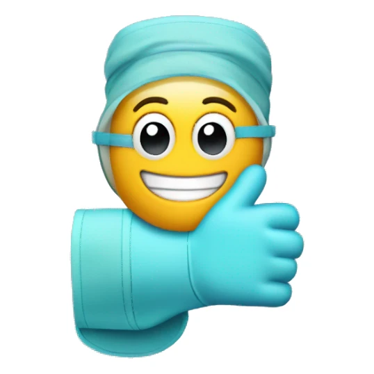 Operating room glove thumbs up sticker