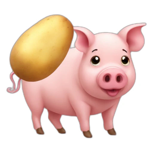 pig in love with potato sticker