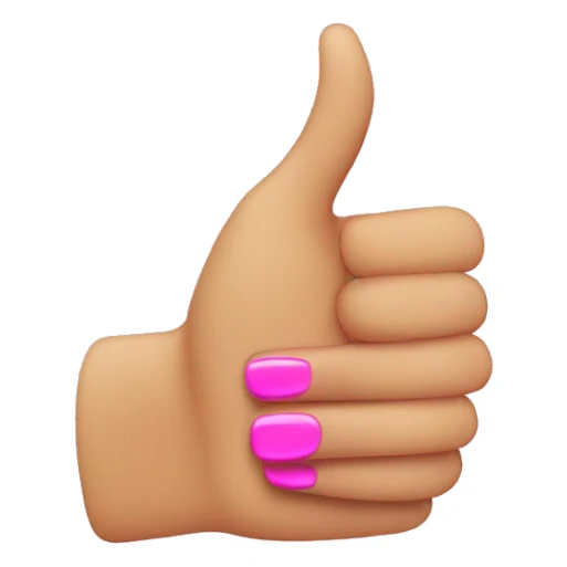 Thumbs up with pink nails  sticker
