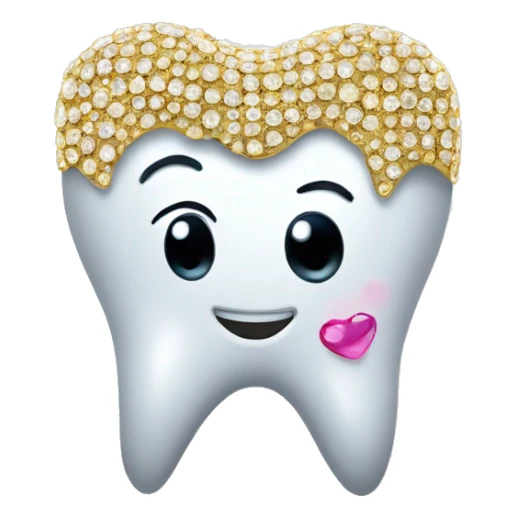 Tooth with bling sticker