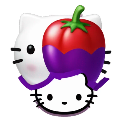 Hello kitty and eggplant sticker