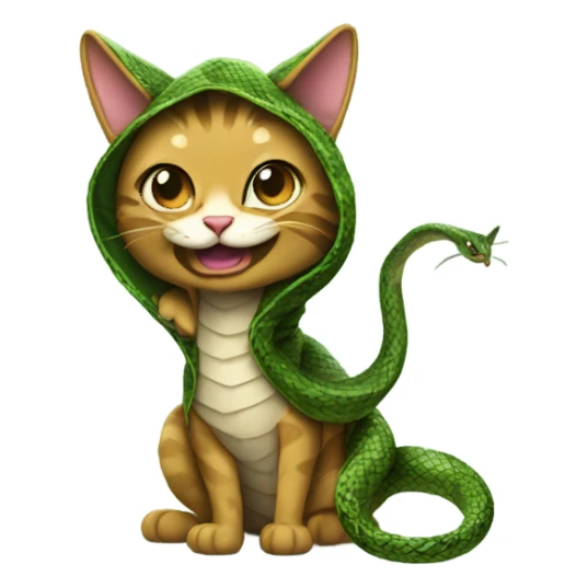 cat in a snake costume sticker