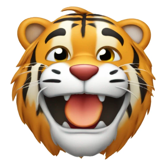Tiger eat apple  sticker