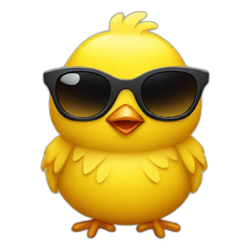 yellow chick with sunglasses sticker