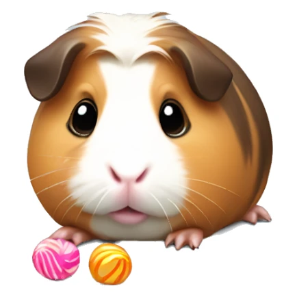 Small fat Guinea pig with candy  sticker