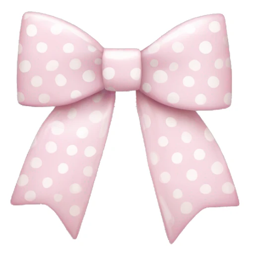 light pink and white polkadot bow sticker