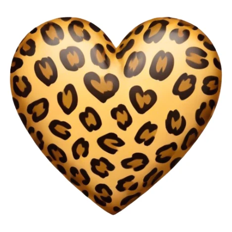 Leopard print heart  sticker