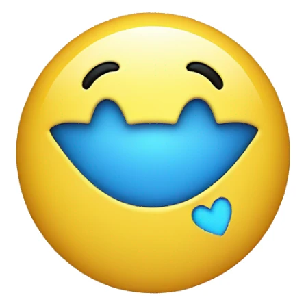 Smiley face with blue hearts  sticker