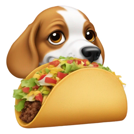 Dog eating a taco sticker