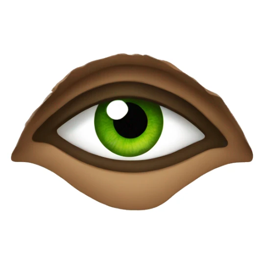 brown and green eye sticker