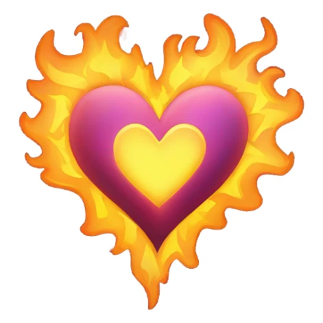 Fire heart sticker