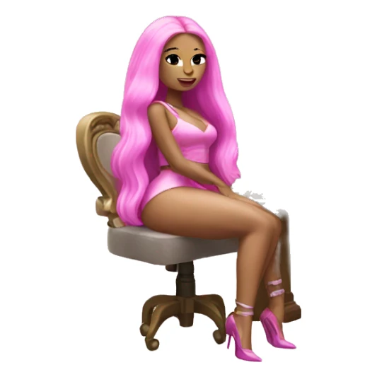 Nicki Minaj sitting at her vanity sticker