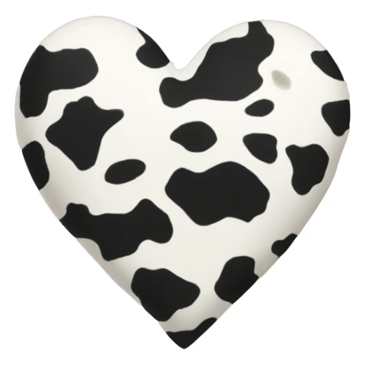 cow print heart sticker