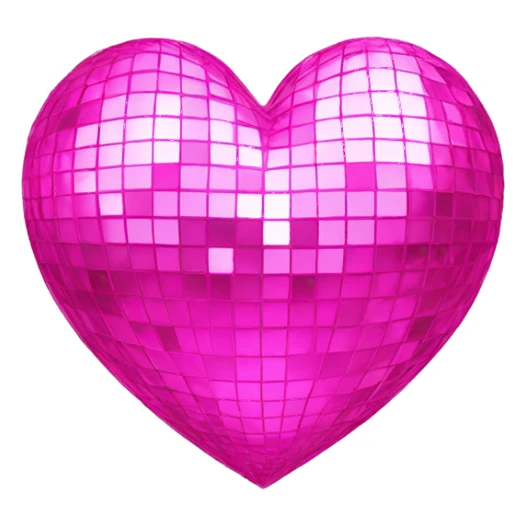 Pink disco ball heart sticker