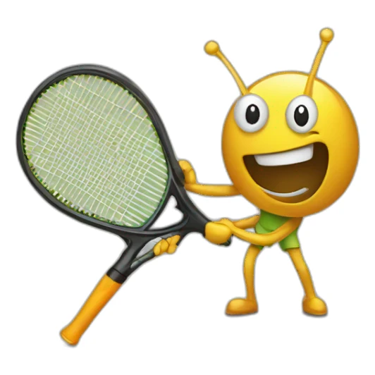 swatting bug with tennis racket sticker