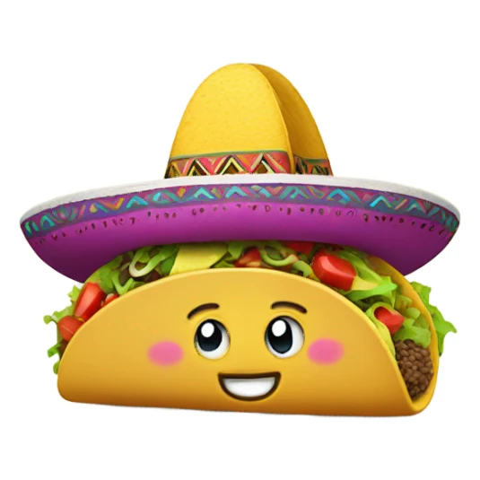 Taco with hat sticker