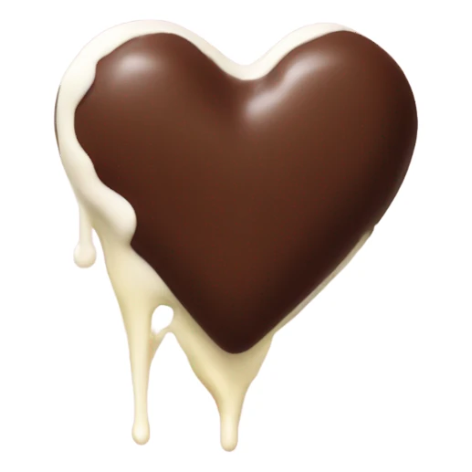 chocolate heart dipped in milk sticker