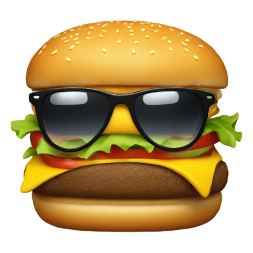 Hamburger with hoodie and sunglasses  sticker
