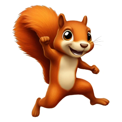 jumping orange burnt squirrel sticker