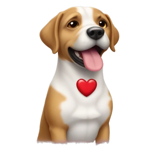 Un chien avec des cœur sticker
