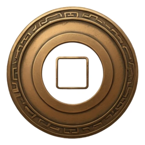 an old chinese coin sticker