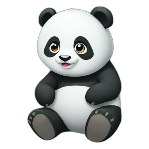 an anime panda in the forest sticker