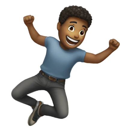 a white man jumping celebrating sticker