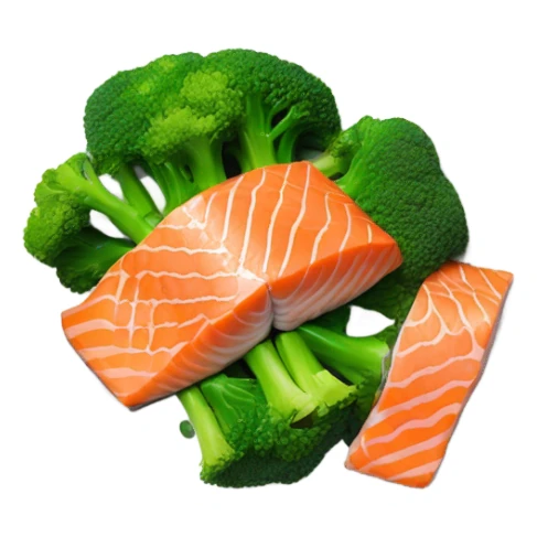 salmon and broccoli sticker