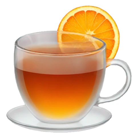 Hot tea with orange slice in it  sticker