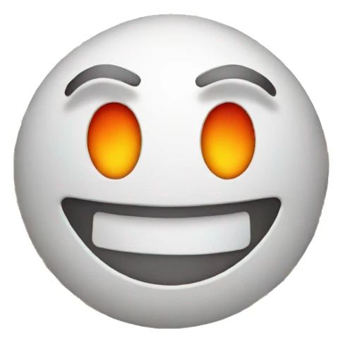 Smiley face with fire eyes sticker