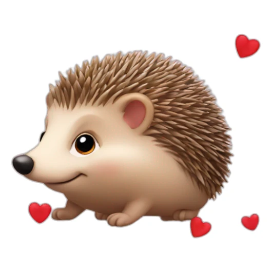 hedgehog with hearts sticker