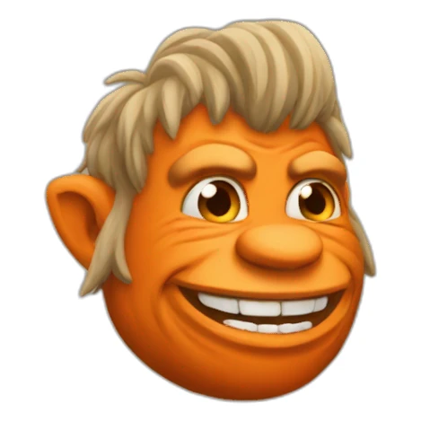 troll meme emoji in iOS style orange sticker