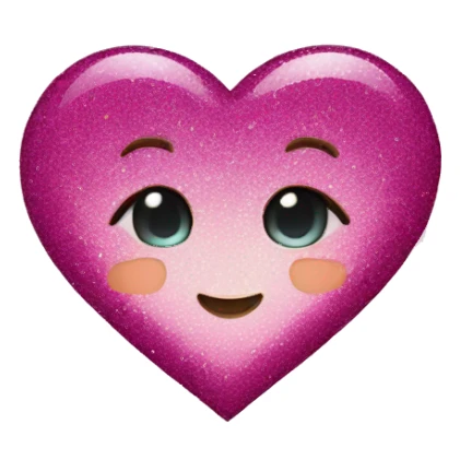 Cute heart with glitter sticker