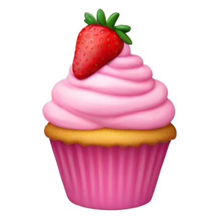 birthday light pink strawberry capcake  sticker