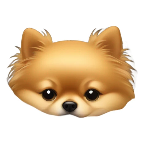 Pomeranian sleeping in dog bed sticker