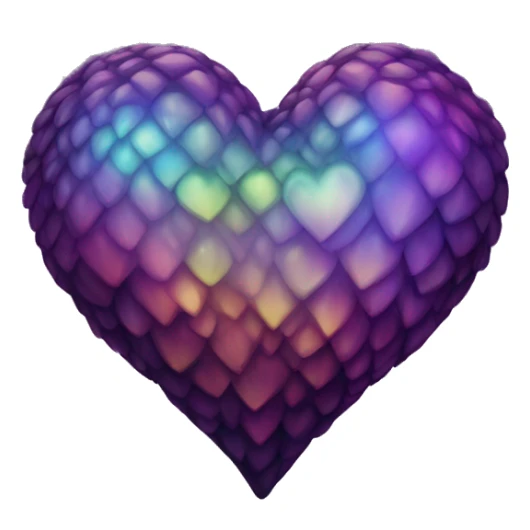 dark warm iridescent SCALE heart sticker