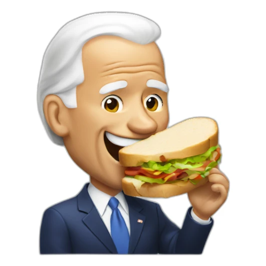 Joe Biden eating a sandwich sticker