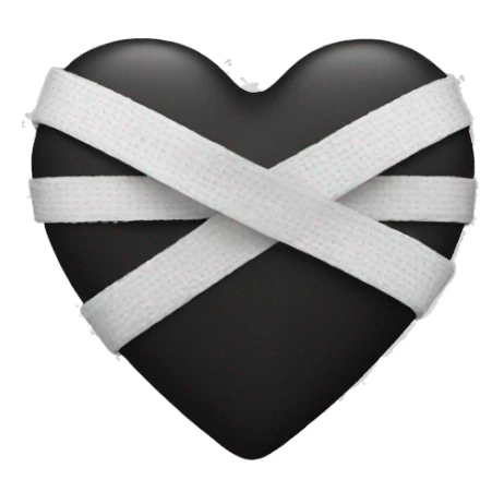 Black heart with bandage sticker