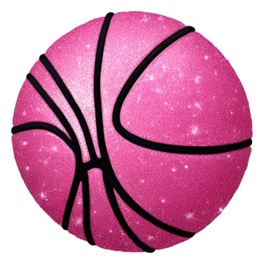 Pink glitter basketball  sticker