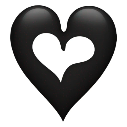 two halves of a black heart sticker