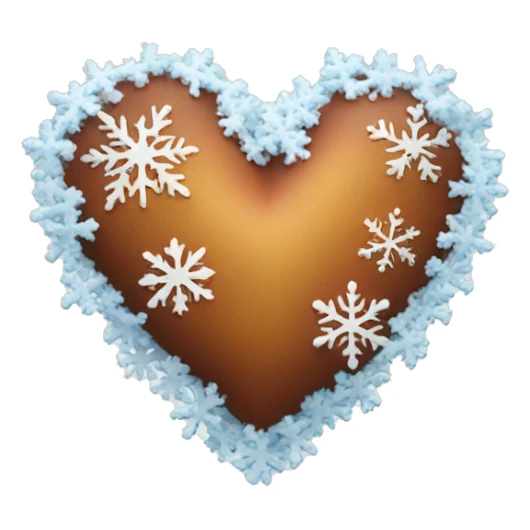 a heart with snowflakes sticker