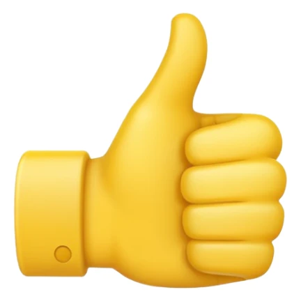 Thumbs up emoji but the thumb is tiny sticker