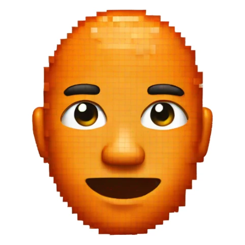 pixel orange sticker