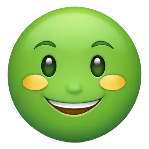 Green smile face sticker