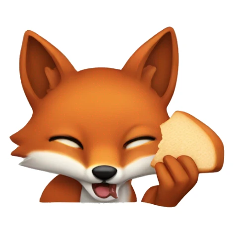 Fox eating bread  sticker
