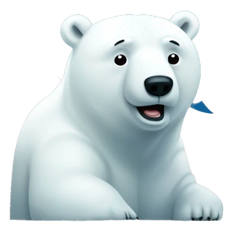 Polar bear with a thought bubble sticker