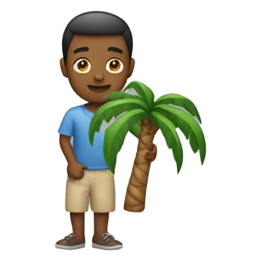 Person carrying a small palm tree sticker