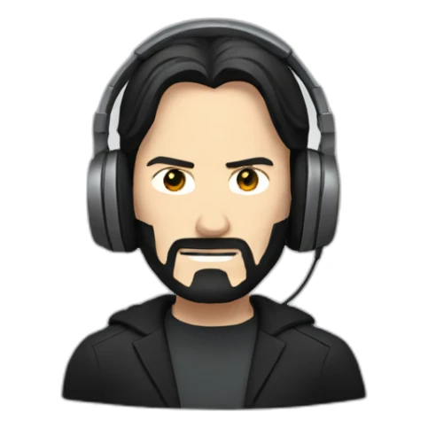 john wick with headphones sticker