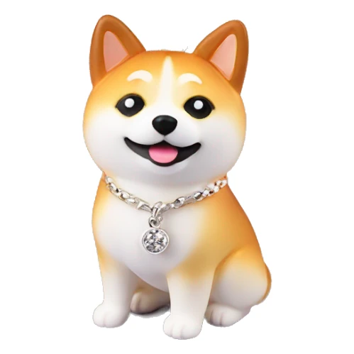 cute shiba necklace sticker